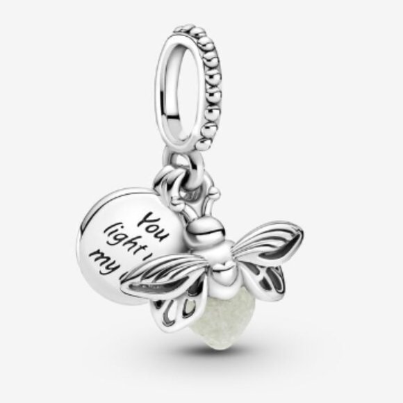 Jewelry - Firefly You Light Up My Life Dangle Bracelet Charm - S925 Silver Fits Pandora